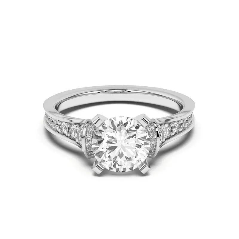 Platinum Bria Graduated Wide Cathedral Engagement Ring