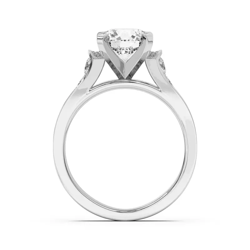 Platinum Bria Graduated Wide Cathedral Engagement Ring
