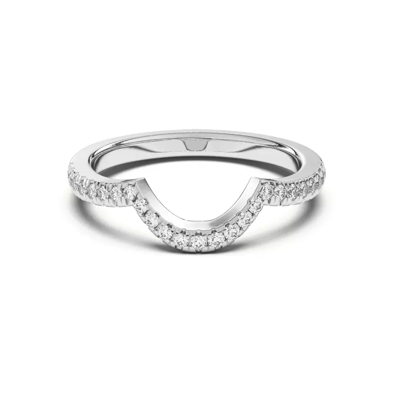 14K White Gold Desiree Curved Band