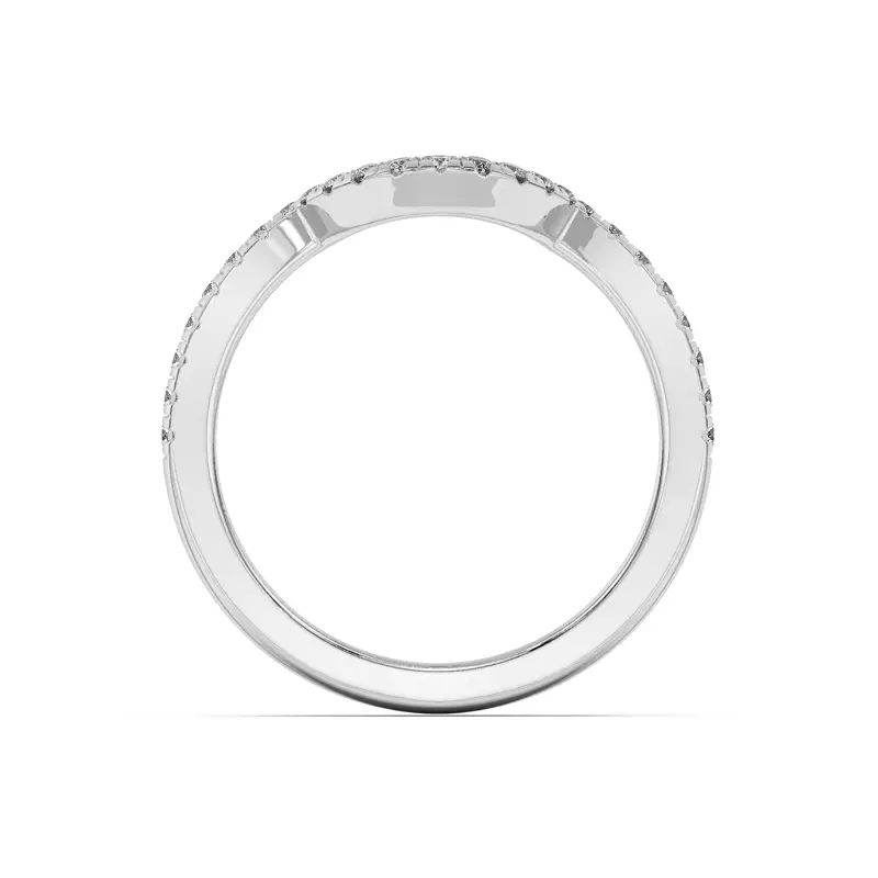 14K White Gold Desiree Curved Band