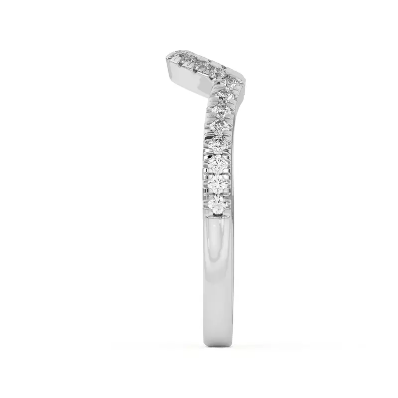 14K White Gold Desiree Curved Band