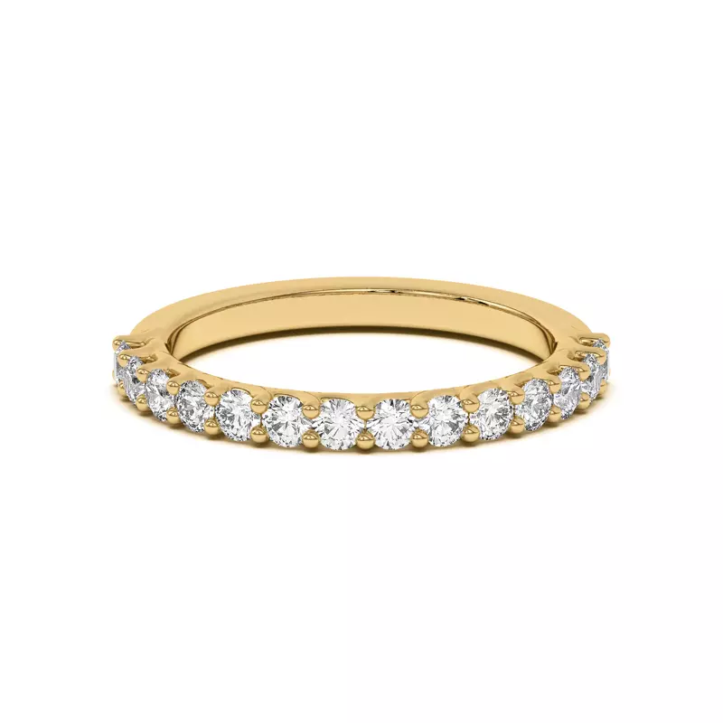 14K Yellow Gold Wave Prong Pavé Band