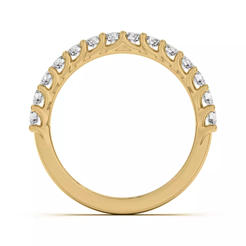 14K Yellow Gold Wave Prong Pavé Band