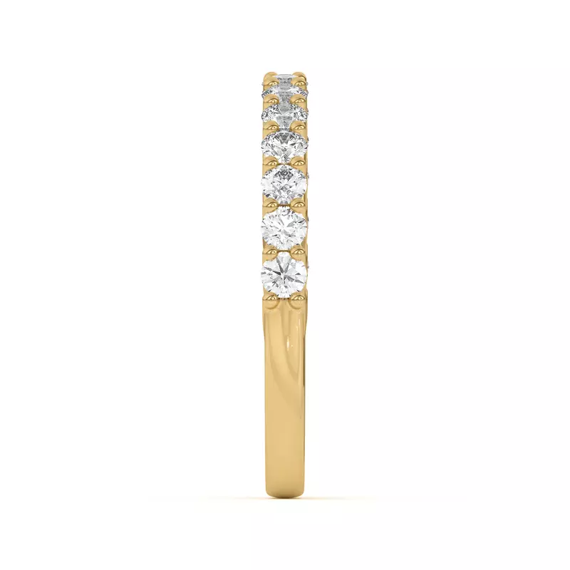 18K Yellow Gold Wave Prong Pavé Band