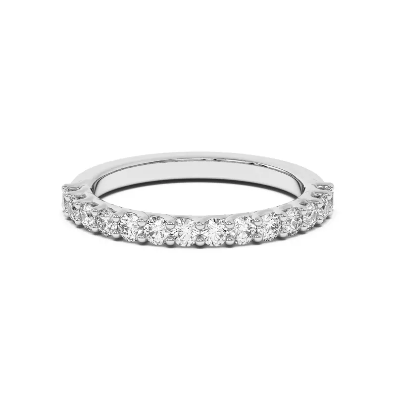 Platinum Wave Prong Pavé Band