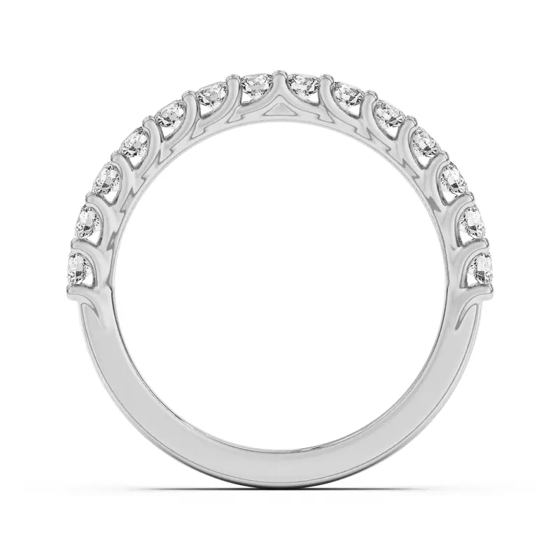 Platinum Wave Prong Pavé Band