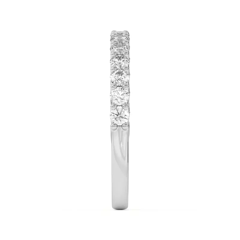 Platinum Wave Prong Pavé Band