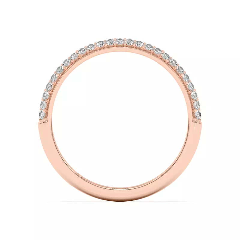 14K Rose Gold Ingrid Double Row Pavé Band