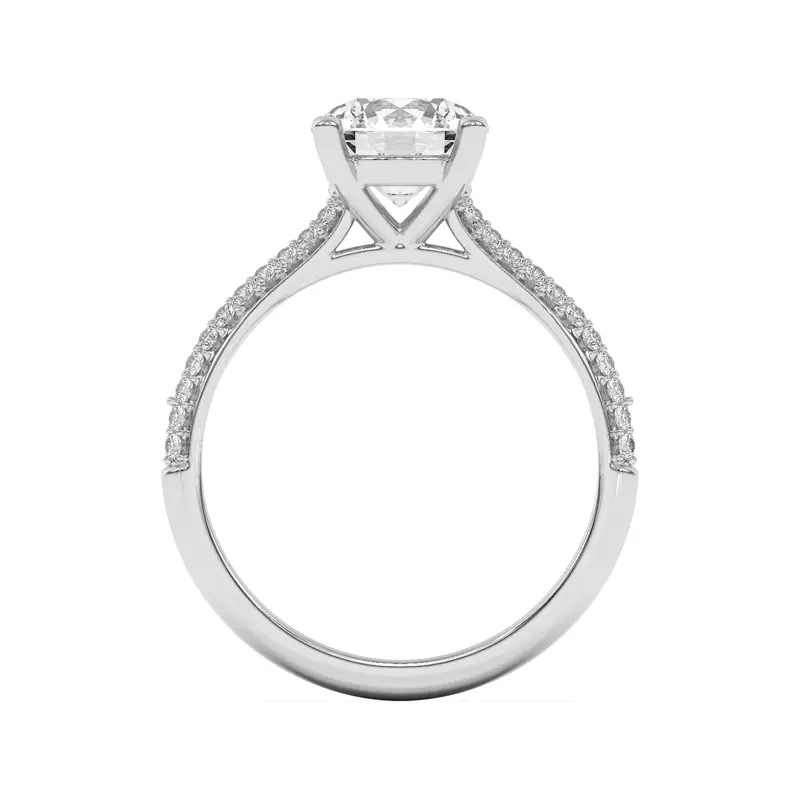 14K White Gold Ingrid Double Row Pavé Engagement Ring