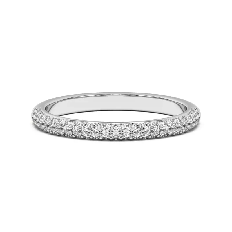 14K White Gold Ingrid Double Row Pavé Band