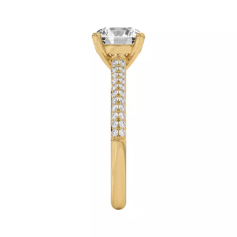 14K Yellow Gold Ingrid Double Row Pavé Engagement Ring