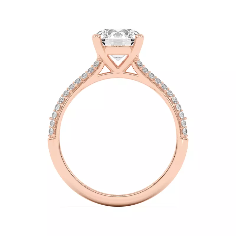 18K Rose Gold Ingrid Double Row Pavé Engagement Ring