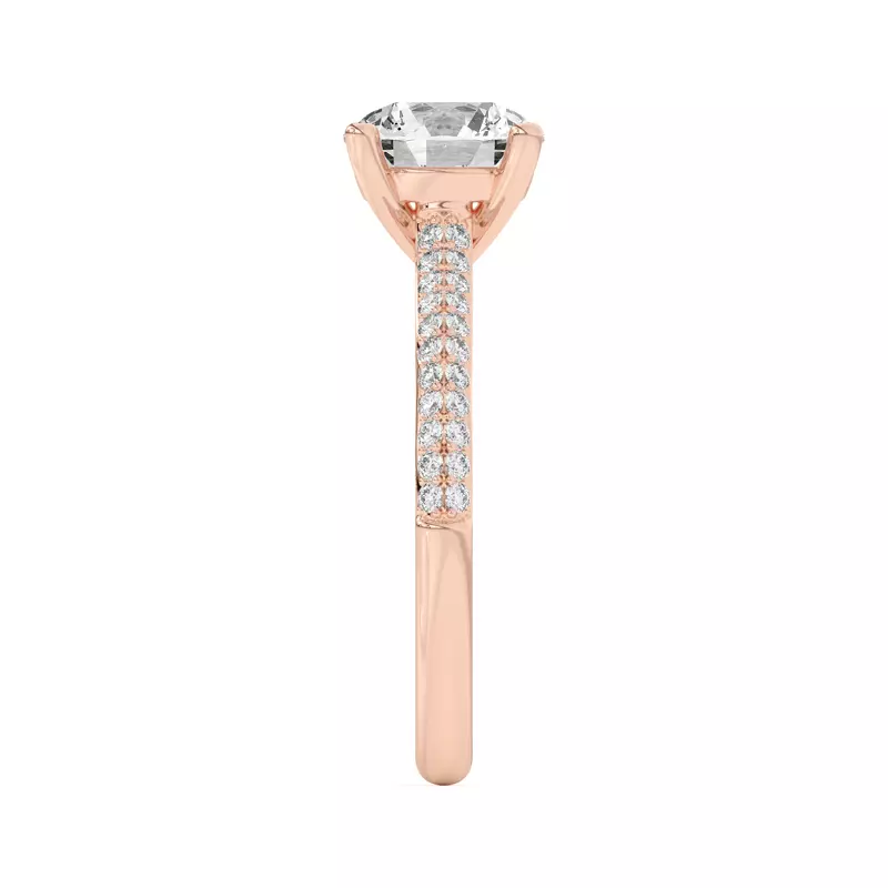 18K Rose Gold Ingrid Double Row Pavé Engagement Ring