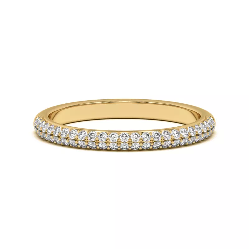 18K Yellow Gold Ingrid Double Row Pavé Band
