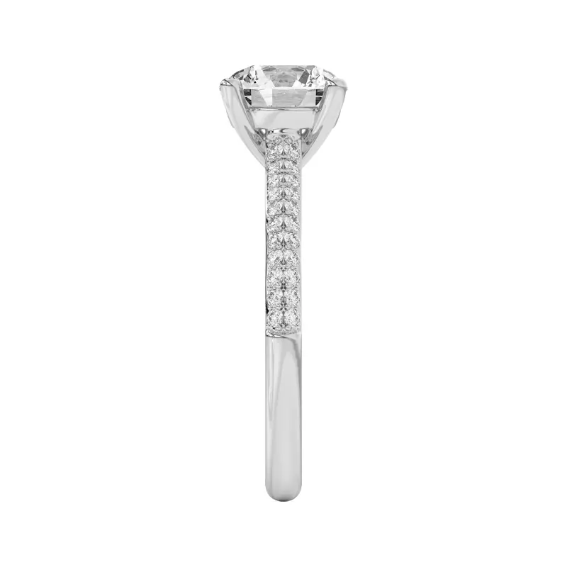 Platinum Ingrid Double Row Pavé Engagement Ring