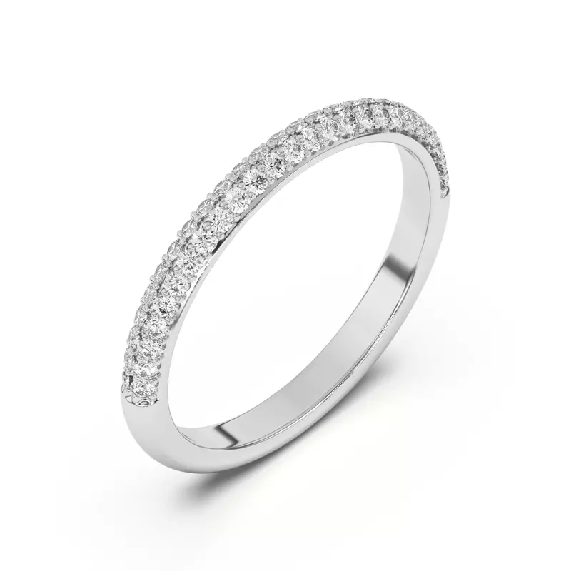 Platinum Ingrid Double Row Pavé Band