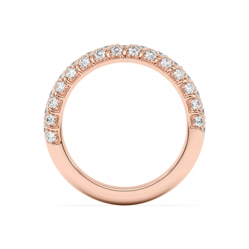 14K Rose Gold Madeline Pavé Trio Striped Band