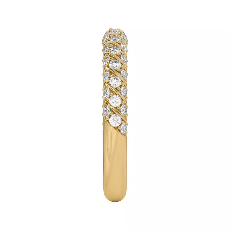 18K Yellow Gold Madeline Pavé Trio Striped Band