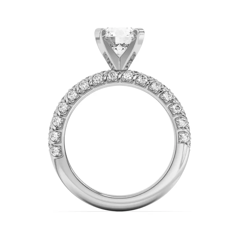 Platinum Madeline Pavé Trio Striped Engagement Ring