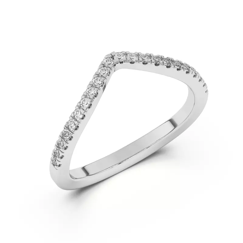 14K White Gold Nadine Pavé Chevron Band