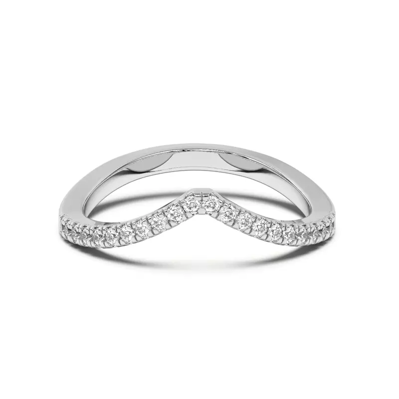 14K White Gold Nadine Pavé Chevron Band