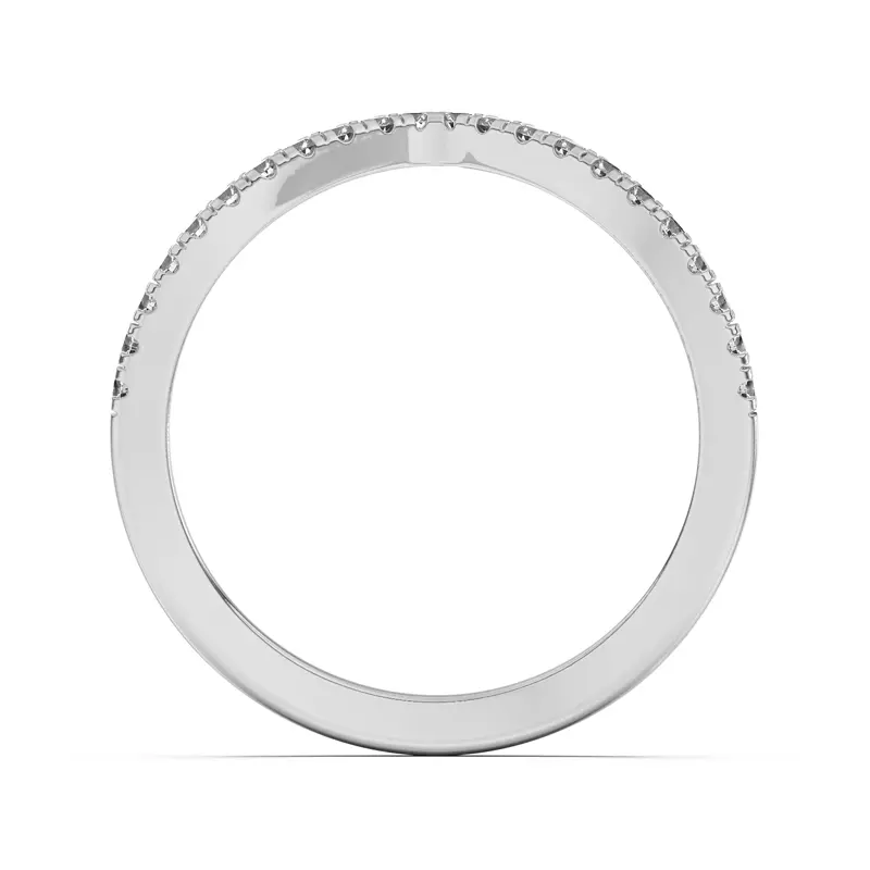 14K White Gold Nadine Pavé Chevron Band