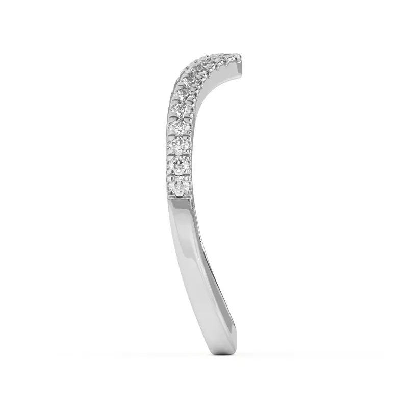 14K White Gold Nadine Pavé Chevron Band