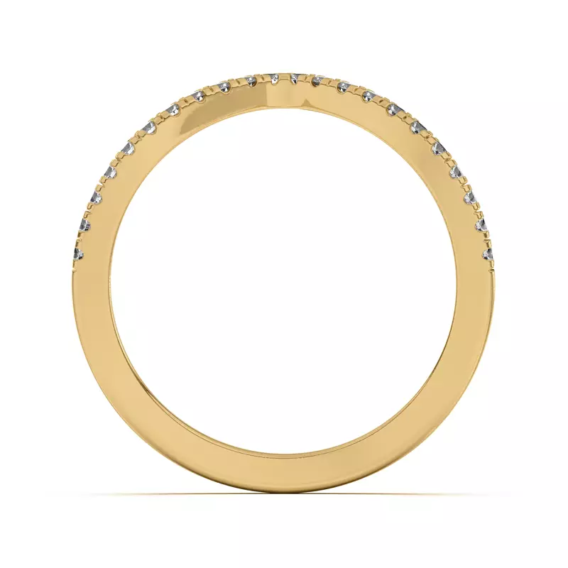 18K Yellow Gold Nadine Pavé Chevron Band