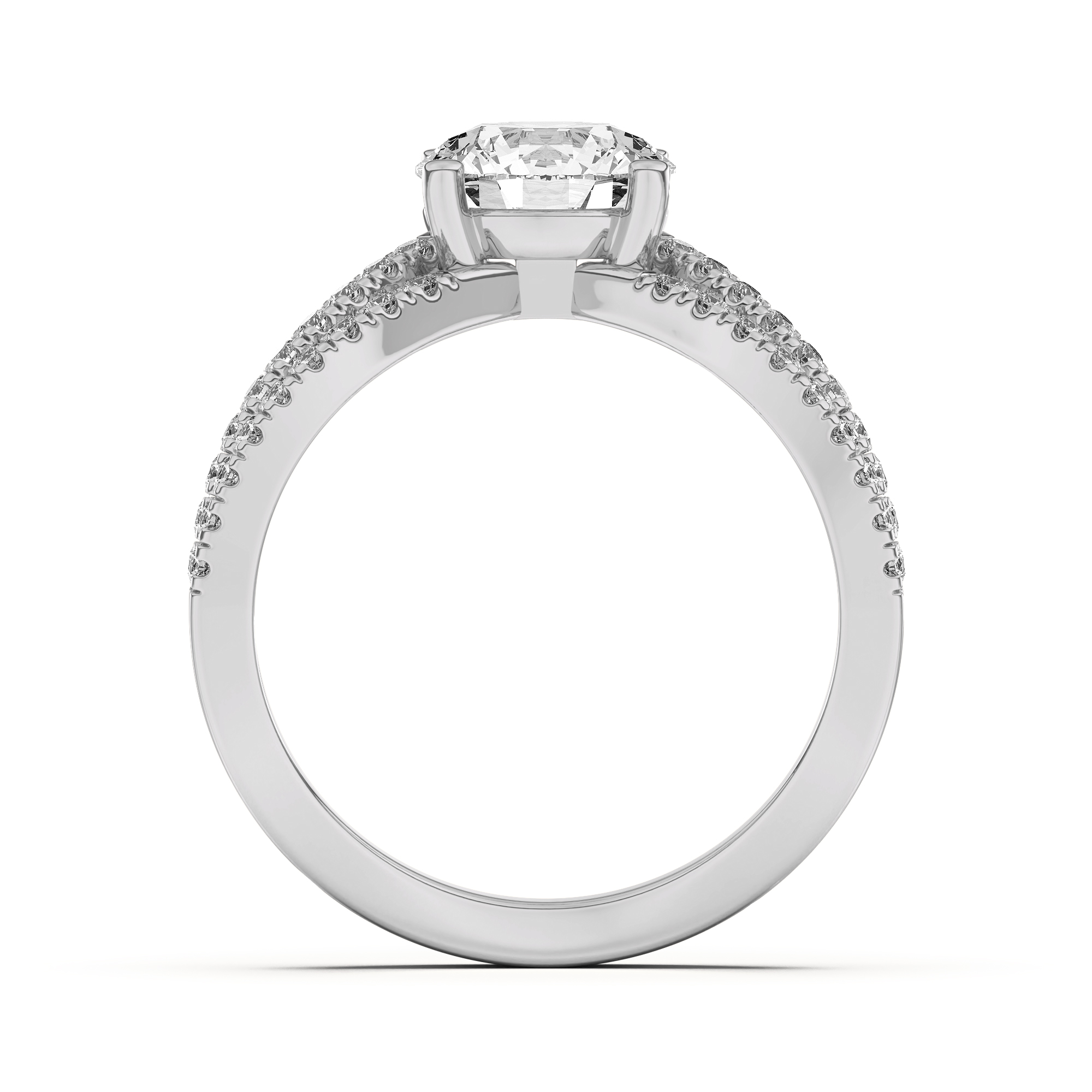 Platinum Nadine Double Pavé Row Floating Engagement Ring