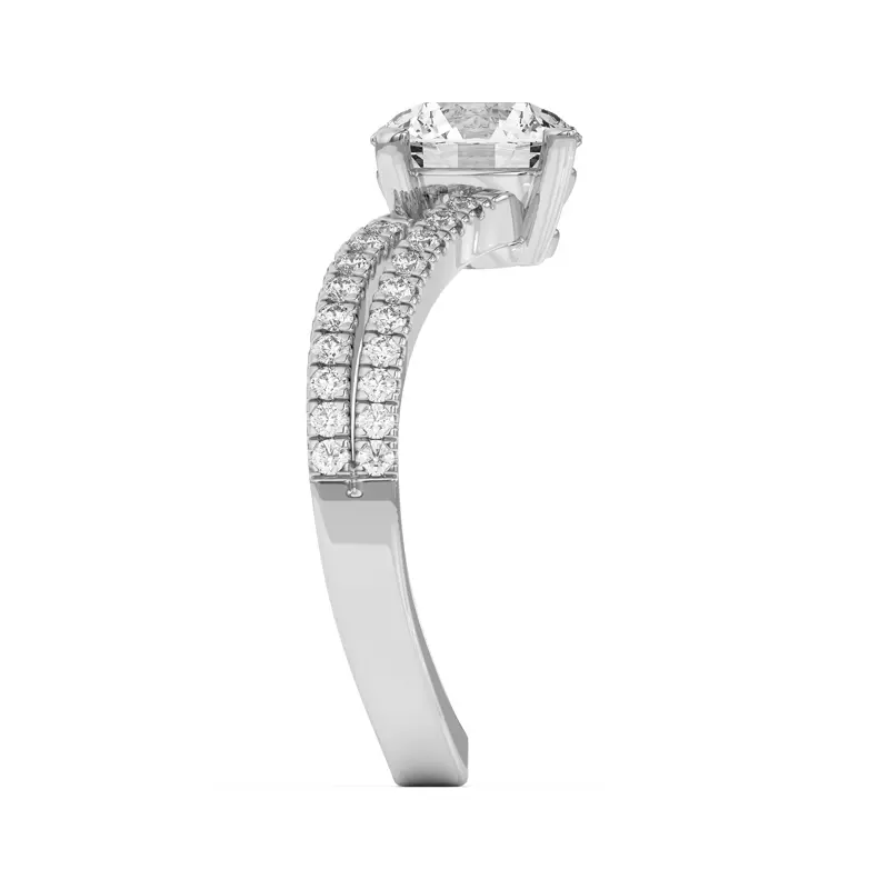 Platinum Nadine Double Pavé Row Floating Engagement Ring