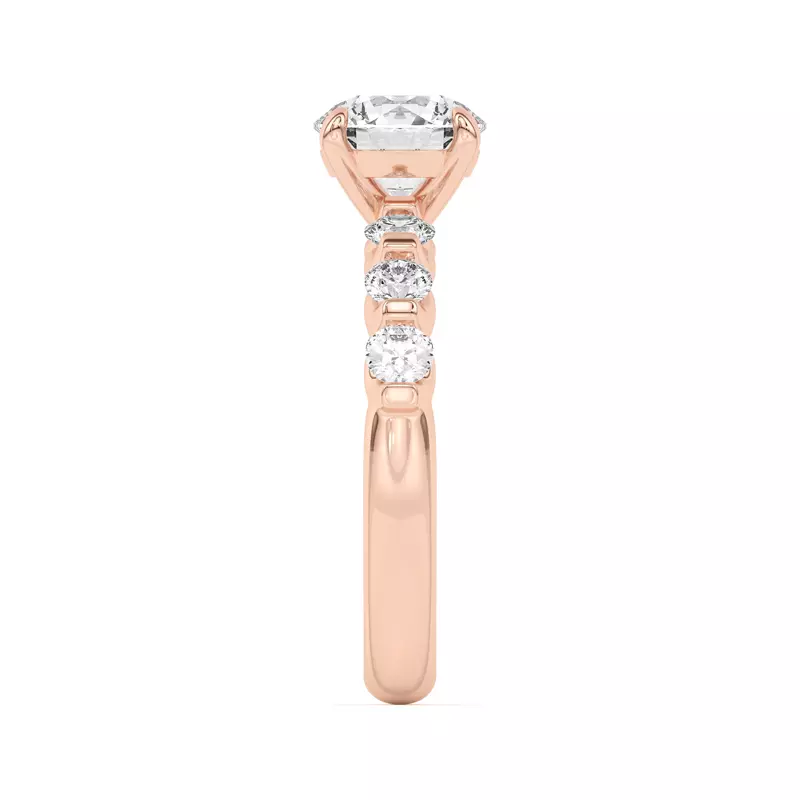 14K Rose Gold Uma Graduated Diamond Engagement Ring