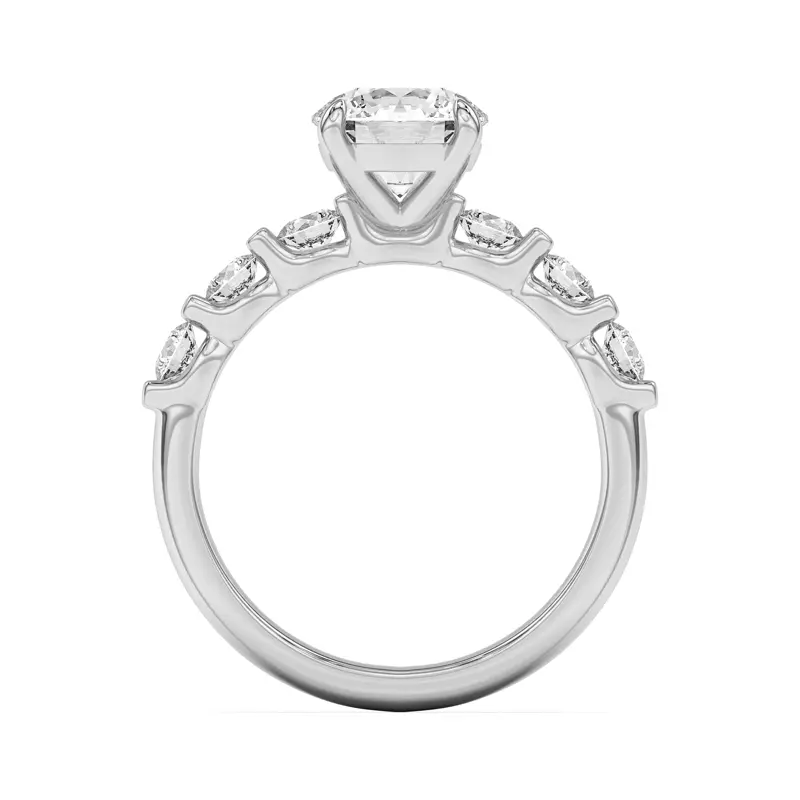 18K White Gold Uma Graduated Diamond Engagement Ring