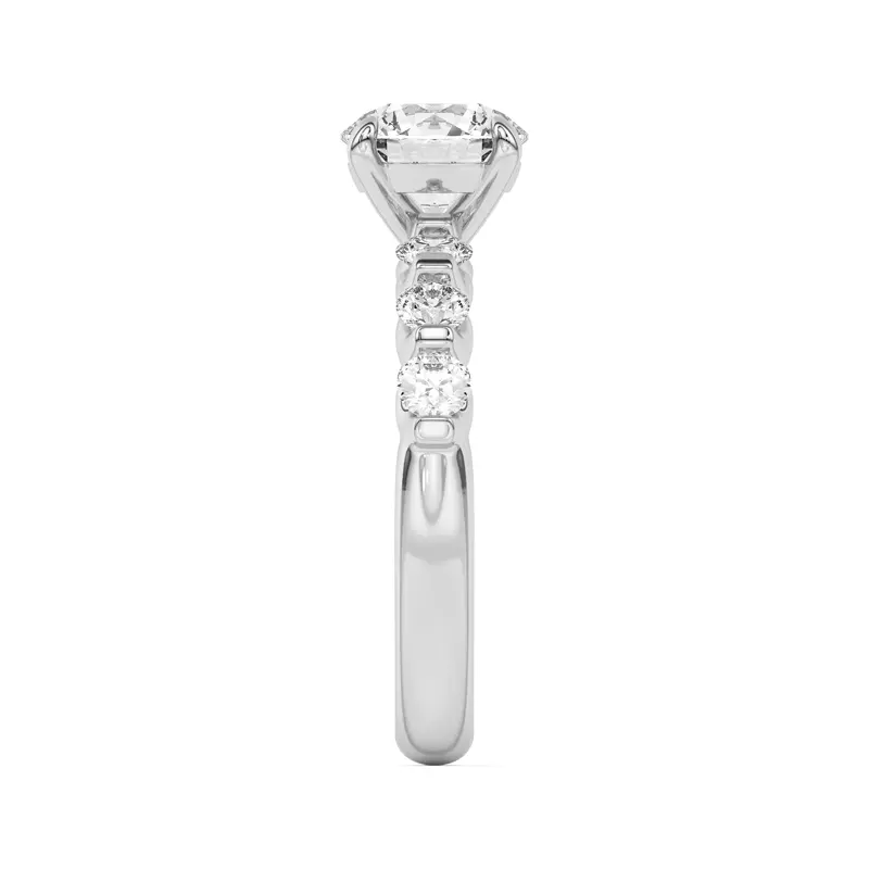 18K White Gold Uma Graduated Diamond Engagement Ring
