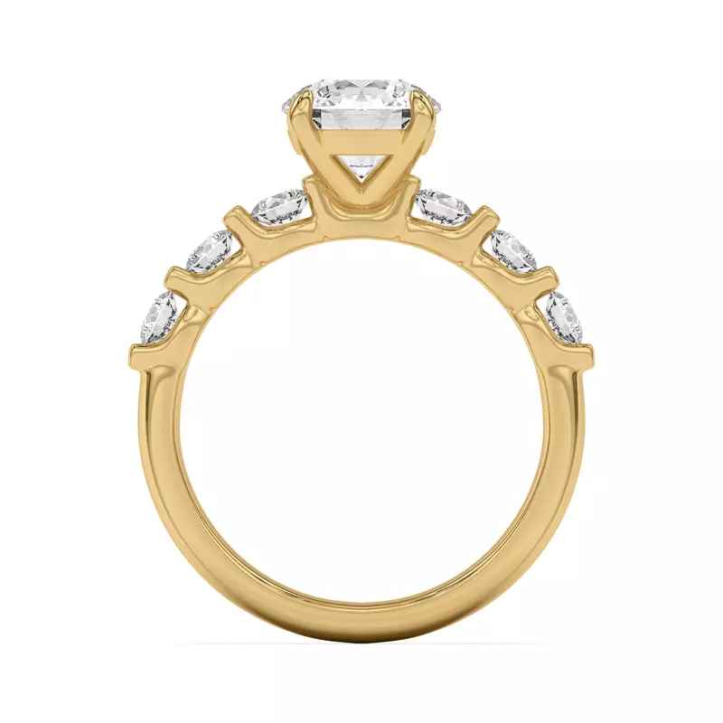 18K Yellow Gold Uma Graduated Diamond Engagement Ring