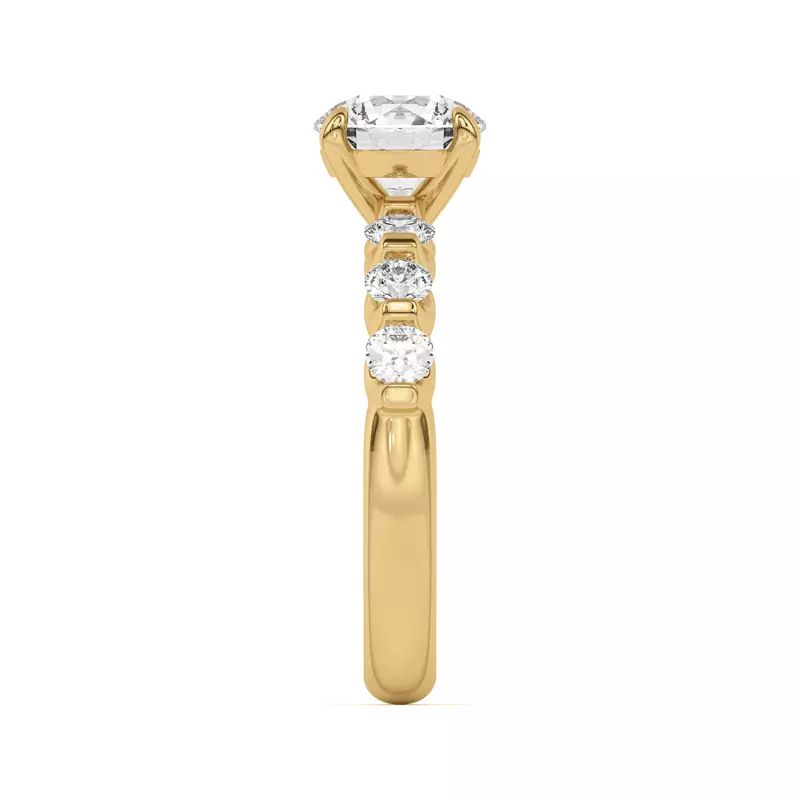 18K Yellow Gold Uma Graduated Diamond Engagement Ring