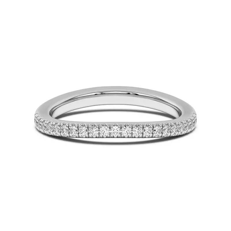 14K White Gold Bree Curved Pavé Band
