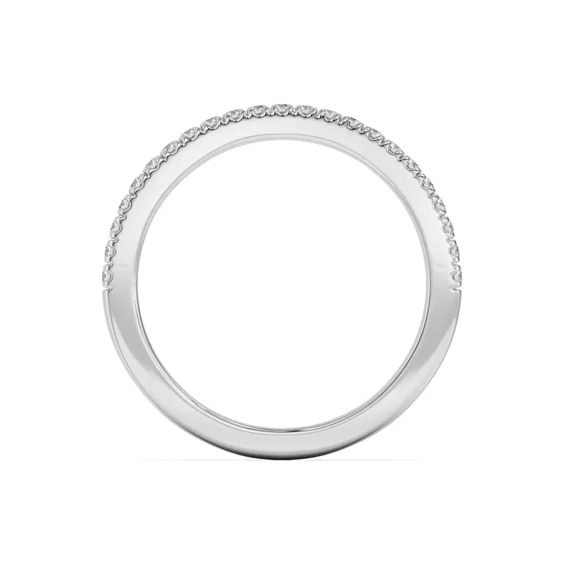 14K White Gold Bree Curved Pavé Band