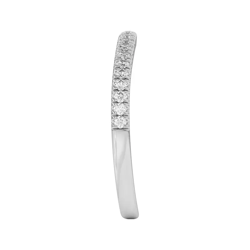 14K White Gold Bree Curved Pavé Band