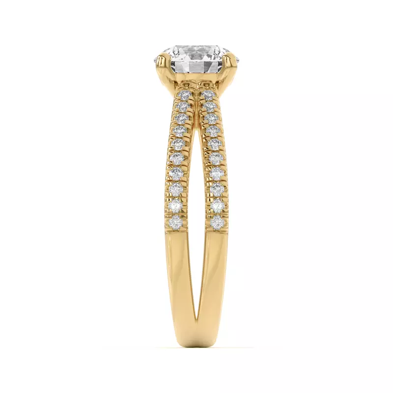 14K Yellow Gold Bree Split Shank Pavé Engagement Ring