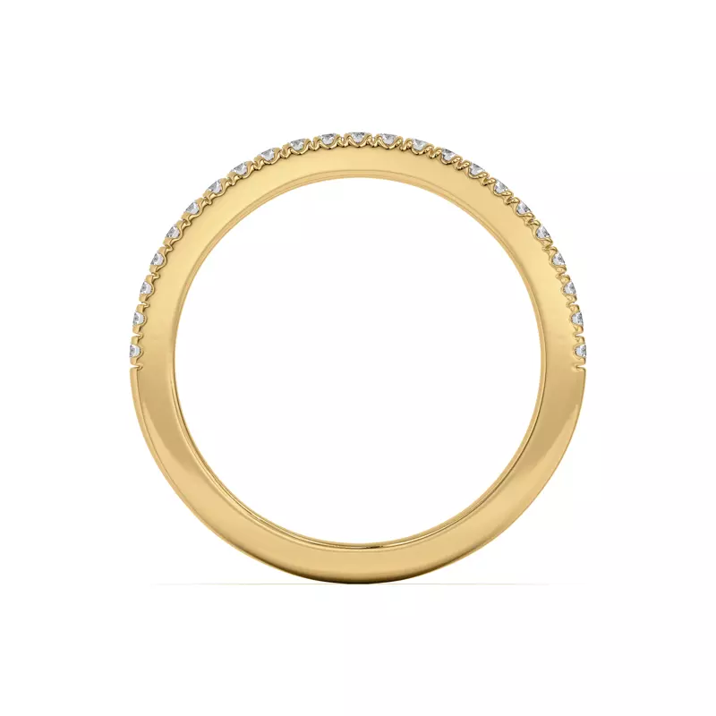 14K Yellow Gold Bree Curved Pavé Band