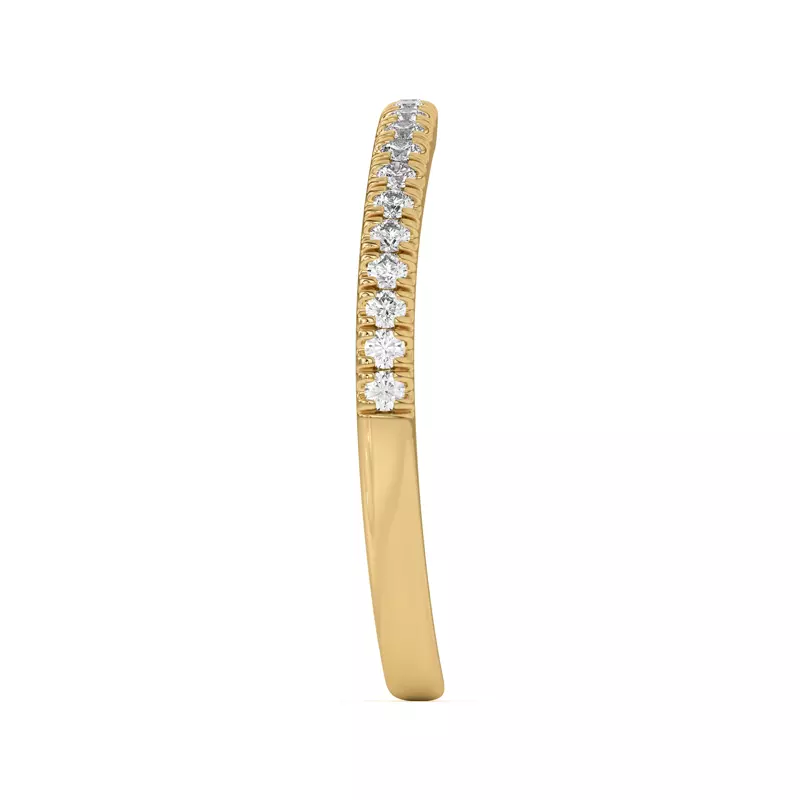 14K Yellow Gold Bree Curved Pavé Band