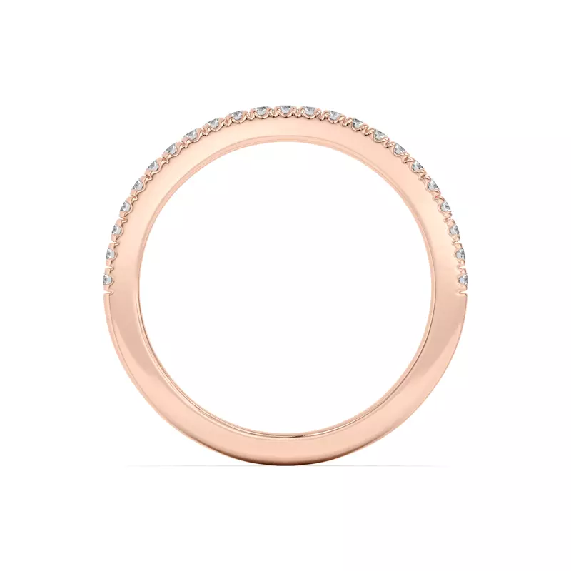 18K Rose Gold Bree Curved Pavé Band
