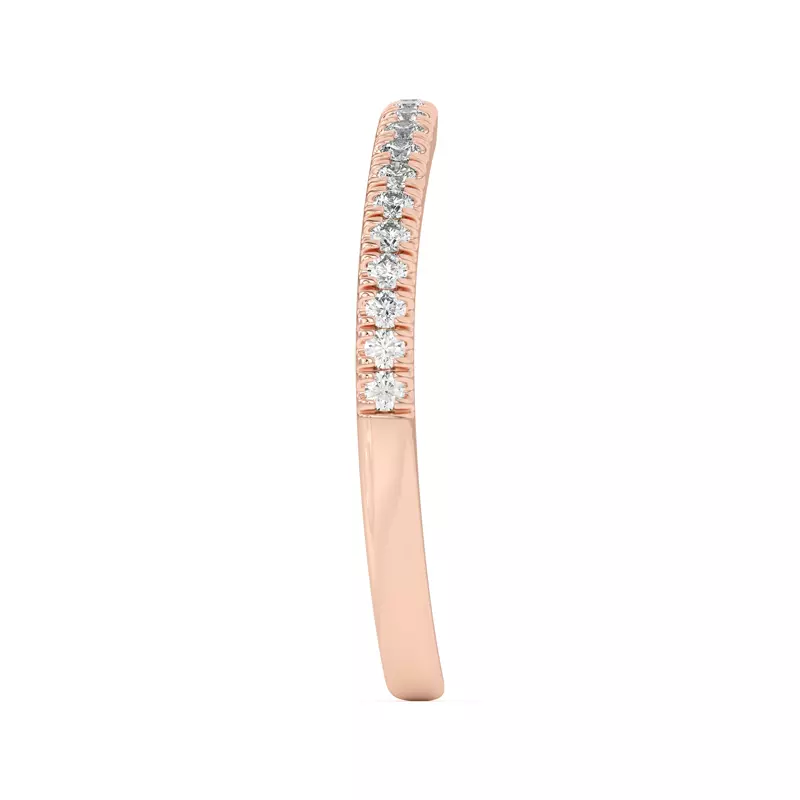 18K Rose Gold Bree Curved Pavé Band