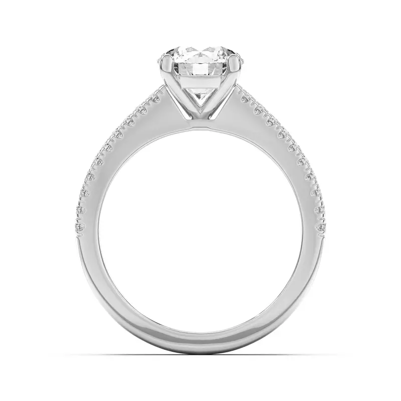 18K White Gold Bree Split Shank Pavé Engagement Ring