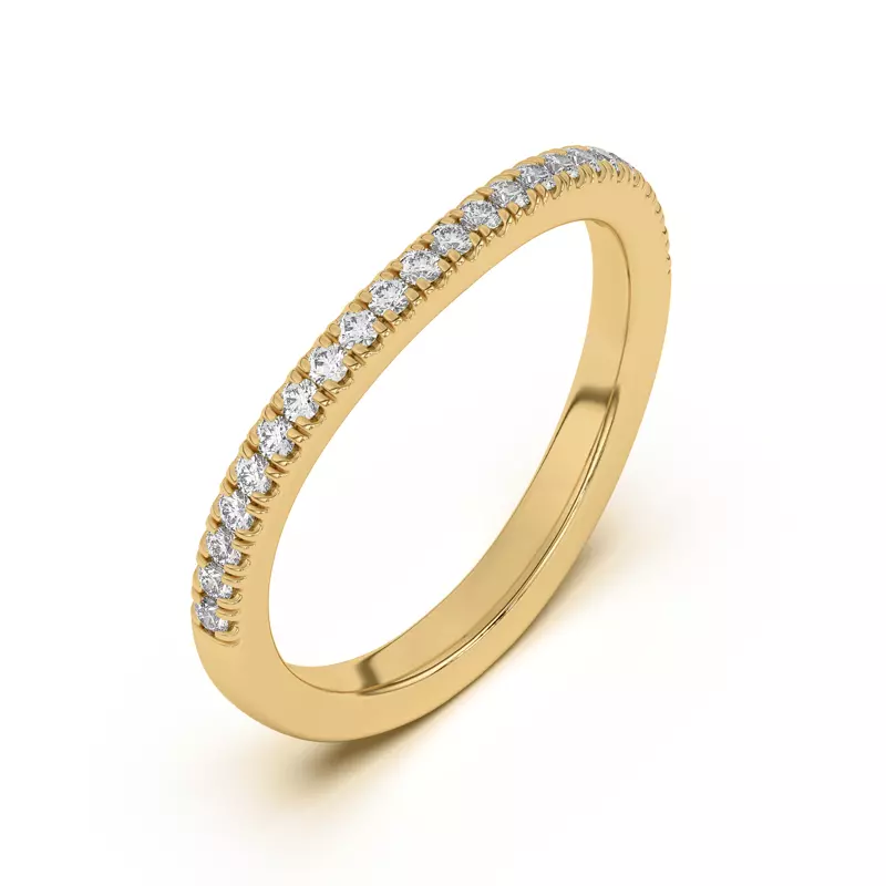 18K Yellow Gold Bree Curved Pavé Band