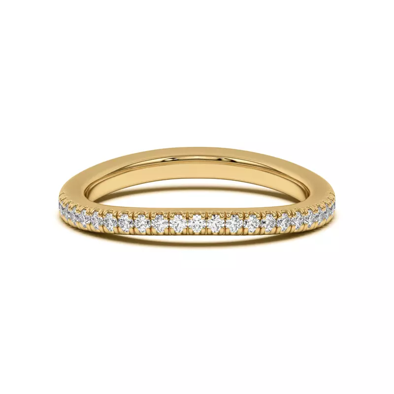18K Yellow Gold Bree Curved Pavé Band