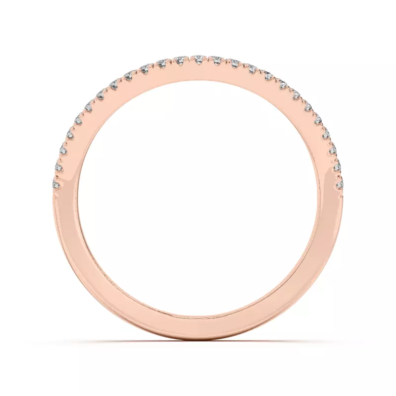 14K Rose Gold Liana Curve Pavé Band