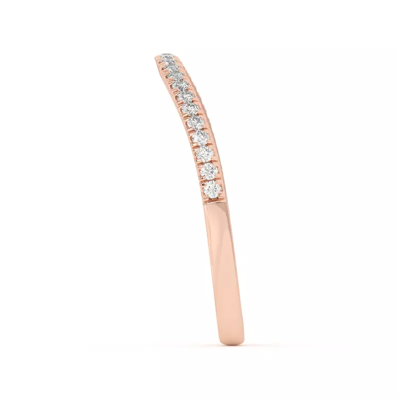 14K Rose Gold Liana Curve Pavé Band