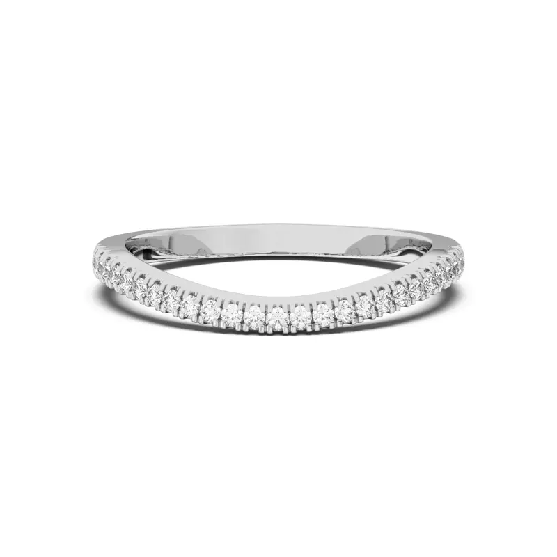 14K White Gold Liana Curve Pavé Band