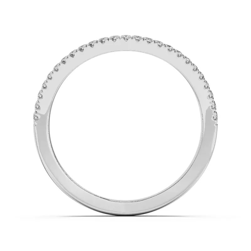 14K White Gold Liana Curve Pavé Band